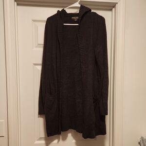 Barefoot Dreams Cozylite Women's Brown Hooded Cardigan Sweater